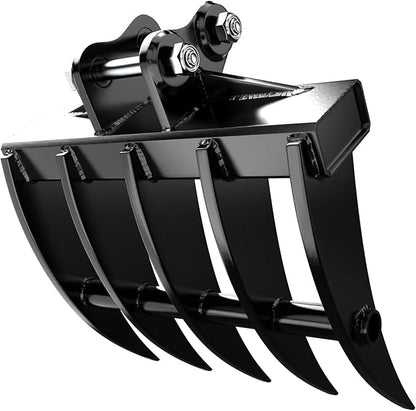 Mini Excavator Attachment Rake, Metal Wide Backhoe Rake Fit for 0.8T-1.5T Mini Excavators - Upgraded High-Thickness Steel‌ - Replace Hydraulic Tilt Excavator Attachment