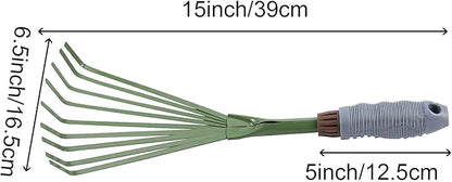 5 PCS 9 Teeth Garden Hand Rake, Small Hand Fan Rake with Non Slip Grip, Thicken Hand Rakes Garden Tool for Gardening, 15.4 x 6.3 x 1.7 Inch