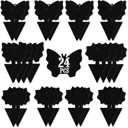 USKICH Sticky Trap Fruit Fly and Gnat Trap Sticky Bug Traps Fungus Traps for Indoor/Outdoor Insect Catcher for White Flies,Mosquitoes,Fungus Gnats,Lying Insects (24 Pcs Black)