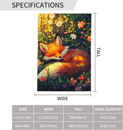 Fox Garden Flag Vertical Double Sided Outdoor Yard Flags 12.5x18 Inch Burlap Banners for House Lawn