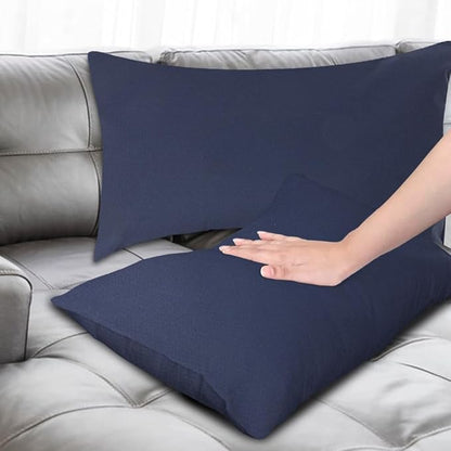 Covers & All Premium Square Throw Pillow Inserts with Covers Set of 4, 16 x 24 Inches Navy Blue, Decorative Cushions for Couch Sofa Home Decor Office Travel UV Resistant Waterproof Soft Cushions