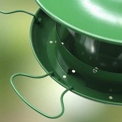 Metal Bird Feeder for Outdoors, Hanging Wild Bird Feeder with Spill-Proof Tray, All-Weather Outdoor Bird Feeder with Water-proof PVC Tube,Easy to Clean and Fill, 4.5Lb Capacity,Gifts for Outdoor Decor