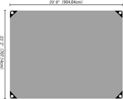 Yescom 24x30ft Heavy Duty Reinforced Poly Tarp Waterproof Tarpaulin 10-mil Ground Sheet Camping Tent Cover with Eyelets Reversible Silver Black Tarps