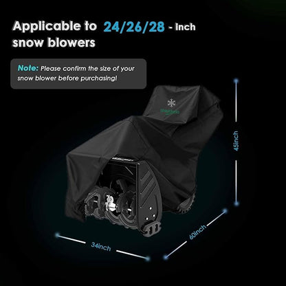 Snow Blower Cover 600D Heavy-Duty Waterproof Oxford FabricTear-Resistant for Outdoor Snow Thrower Cover Universal for EGO,Troy Bilt, Snow Joe,Protection with Storage Bag