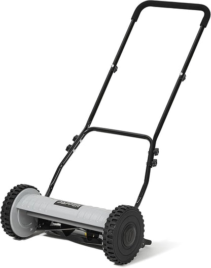16" Push Reel Lawn Mower – Manual 5-Blade Hand Mower with Adjustable 3-Position Cutting Height (0.5"–1.75") – Lightweight, Eco-Friendly, Steel Blades – 2-Year Warranty