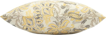 Outdoor Throw Pillows Water Resistant 18x18 inch,Decorative Throw Pillow with Insert Set of 2,Hidden Zipper Headrests for Patio Furniture Sofa Couch Chair(Yellow Flower)