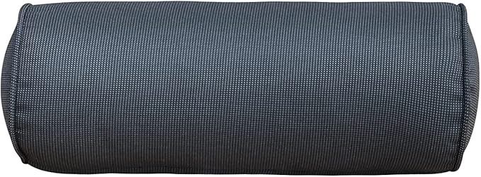 Indoor/Outdoor Bolster Pillows, 16x6 inches Solid Round Lumbar Cylinder Throw Pillows for Outdoor Furnitures, Set of 2, (Black)