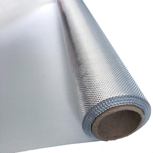 Plant Grow Film Mylar Diamond Reflective Foil 100% Light Blocking (4.3 MIL Diamond Film 4x25 FT, Diamond on White)