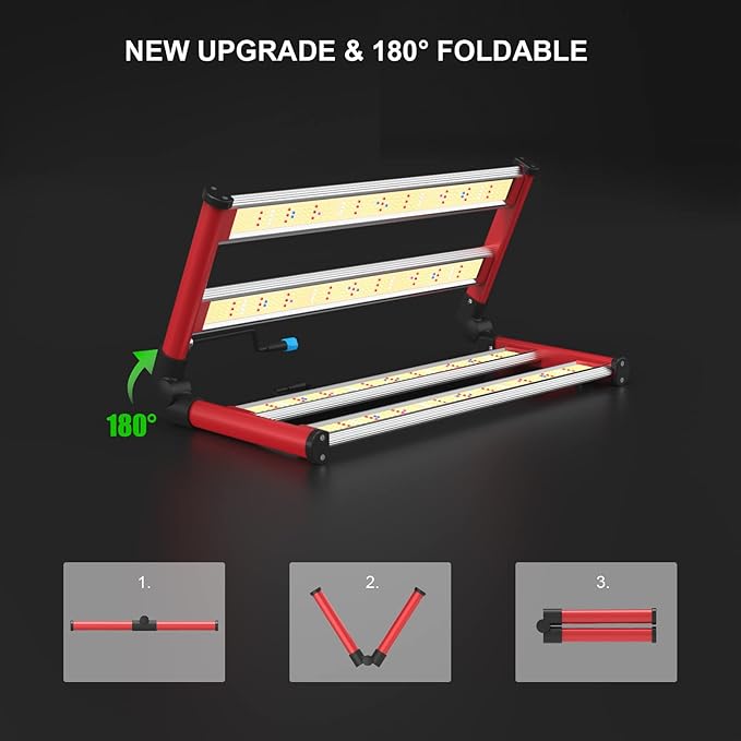 AGLEX 240W LED Grow Lights UV IR Grow Lights for Indoor Plants with 780PCS Diodes Daisy Chain Foldable & Dimmable Full Spectrum Commercial Hydroponic Growing Lamp 3x3/4x4 Grow Tent