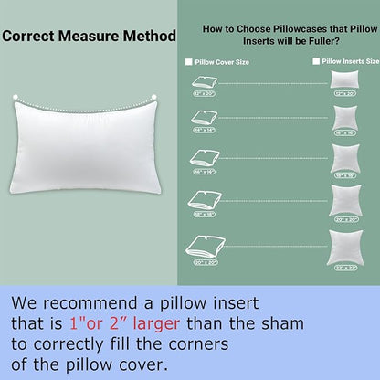 18x18 Inch Outdoor Throw Pillow Inserts, Pack of 2 - Premium Water-Resistant Decorative Pillows Stuffer for Patio Furniture,Sofas,Chairs &Porch Swing - White
