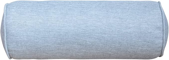 Indoor/Outdoor Bolster Pillows, 16x6 inches Solid Round Lumbar Cylinder Throw Pillows for Outdoor Furnitures, Set of 2, (Light Grey)