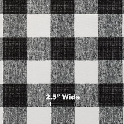 RSH DECOR: Lumbar Throw Pillows Set of 4 | 20” x 12" | All-Weather Spun Fabric | Water and Fade-Resistant | Outdoor Support Pillows for Patio Furniture | Black Buffalo Plaid
