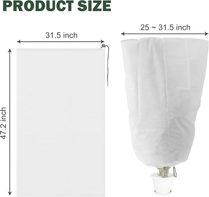 Alpurple 6 Packs Winter Zipper Plant Covers - 47" X 31.5" Warm Plant Protection Cover Bags, Frost Cloth Blanket Protecting Fruit Tree Potted Plants from Freezing Animals Eating