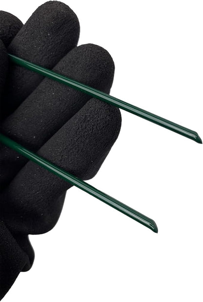 15Pcs Metal Garden Landscape Stakes 6 Inch Landscape Staples,Green Baked Enamel U Stakes for Ground for Weed Barrier,Outdoor Decoration,Tarps,Irrigation Pipes Fixed