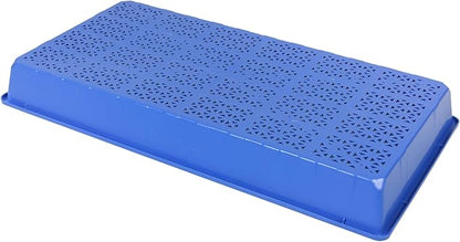 SUNPACK 10" x 20" Heavy Duty Mesh Plastic Seed Starting Tray, Blue, 2.3" - Ensures Water Drainage and Aeration, Perfect for Greenhouses or Indoor Gardening