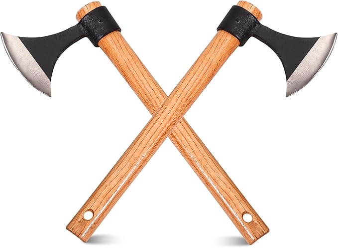 16" Throwing Tomahawks, 2 Pack Axes with High Carbon Steel & Wooden Handle, Ideal for Axe Throwing Game, Recreation & Competition, Gift for Men