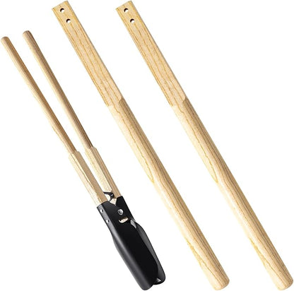 Zonon 2 Pcs Square Eye Post Hole Digger Handle Wood Post Hole Digger Replacement Handle, 48 Inches