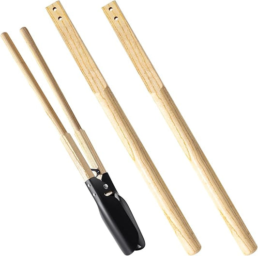 Zonon 2 Pcs Square Eye Post Hole Digger Handle Wood Post Hole Digger Replacement Handle, 48 Inches