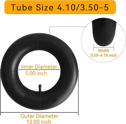 2-Pcs 4.10/3.50-5 Tube 11x4.00-5 4.10-5 3.50-5 Inner Tube for Wheelbarrows, Lawn Mowers, Hand Trucks and More