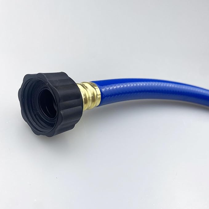 PVC Garden Hose 1/2 Inch, Flexible Water Hose with Male and Female Fittings, No Leaking, Heavy Duty, for Household, Outdoors, Lawns, Patio (2 FT, Blue, Plastic Fittings)