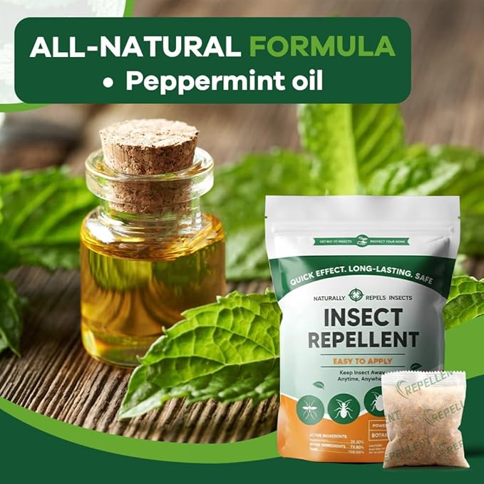 Natural Pest Repellent for Home and Car, Mosquitoes, Ticks and Flies Repellent,Keep Ants, Roaches, Fleas, Silverfish, and Bedbugs Away - 8P