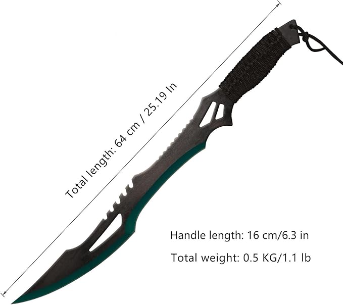 Sword Machete with Nylon Sheath and Lanyard Jungle Hunter Machete for Outdoor Adventure