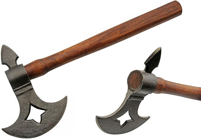 13" Wood Handle Carbon Steel Handcrafted Replica Medieval Axe