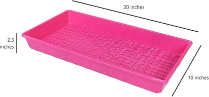 SUNPACK 10" x 20" Heavy Duty Mesh Plastic Seed Starting Tray, Magenta, 2.3" (Pack of 30) - Ensures Water Drainage and Aeration, Perfect for Greenhouses or Indoor Gardening