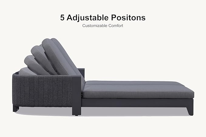 PURPLE LEAF Patio Furniture Set with 2 Person Lounge Chair 8 Pieces Outdoor Conversation Sets PP Rope Patio Sofa Table Manual Weaving Deep Seating Furniture for Porch Lawn Backyard Gray