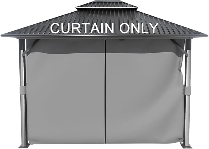 BPS 12' x 16' Gazebo Curtain Privacy 4-Panel Sidewall Outdoor Replacement Shade (Only Curtain)