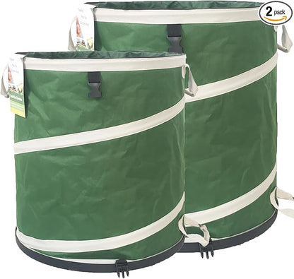 16 Gallon and 24 Gallon Collapsible Trash Can Solid Bottom for Pop-Up Trash Can,Recycling Bin,RV Camping Waste Bin,Laundry Hamper,Yard Waste Bag,Garden Debris Bag,Lawn Grass,Yard Weeds Bags,Leaf Bags