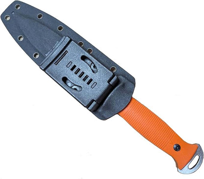 NLX Premier 12" Full Tang Stainless Steel Machete with G10 Handle & Durable PVC Kydex Sheath. for Collection, Gift and Camping Purpose (Orang)
