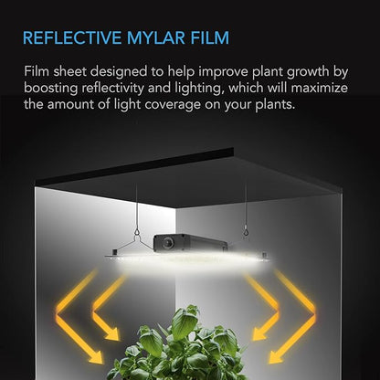 AC Infinity Mylar Film Roll 4' x 100', Reflective PET Foil Sheet, 2 mil Thick Tear-Resistant Cover Vapor Barrier for Greenhouses, Patio, Gardens, and DIY Grow Rooms