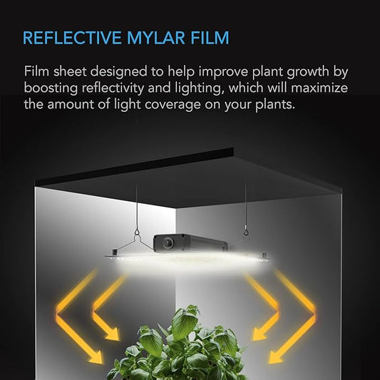 AC Infinity Mylar Film Roll 4' x 100', Reflective PET Foil Sheet, 2 mil Thick Tear-Resistant Cover Vapor Barrier for Greenhouses, Patio, Gardens, and DIY Grow Rooms