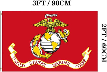 Jayus US Marine Corps Military Flags 2x3 Outdoor - 320D Heavy Duty Nylon Double Sided USMC Army Flag Banner with 2 Grommets