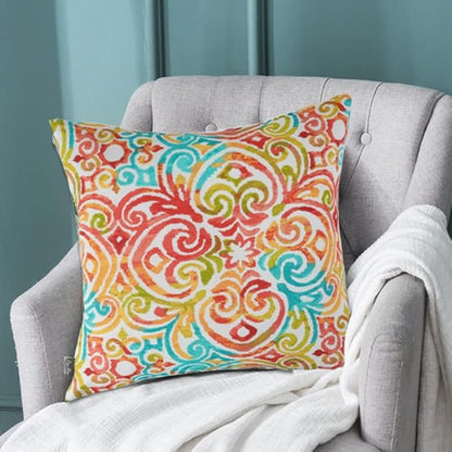FUNHOME Outdoor Indoor Throw Pillows 18”x18”, Set of 2 Decorative Throw Pillows with Inserts, All Weather Water-Repellent Square Pillows for Bed, Couch, Sofa and Patio Furniture -Corinthian Dapple