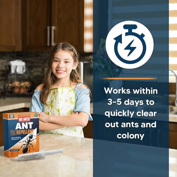 Ant Repellent, Ant Deterrent for Home, Indoor and Outdoor Use, Keeps Ants Away, Reay-to-Use, Pets & Kids Safe- 4P