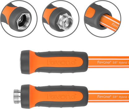 Fevone Garden Hose 35 ft., Lightweight Hybrid Water Hose, Flexible and Durable, Leak-Free Connections
