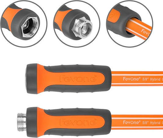 Fevone Garden Hose 105 ft., Lightweight Hybrid Water Hose, Flexible and Durable, Leak-Free Connections