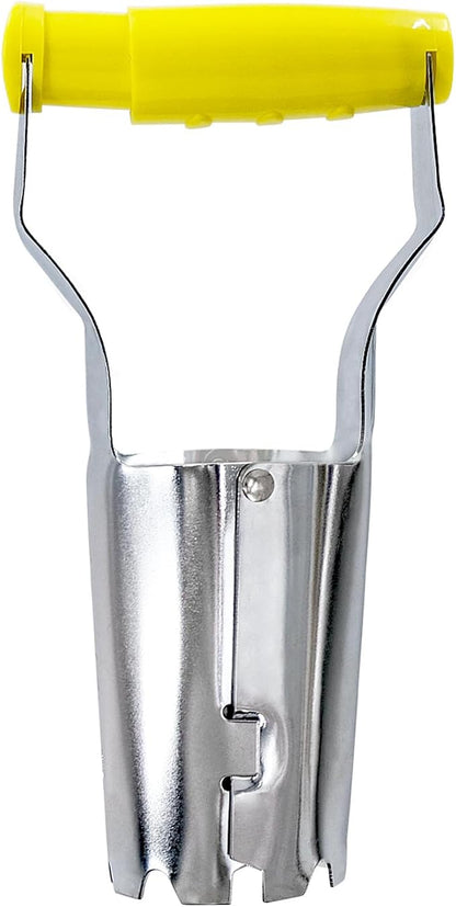 Jardineer Small Bulb Planter Tool– Compact Stainless Steel Transplanter for Bulbs, Seedlings & Flowers – Ergonomic Handle with Depth Markings – Silver & Black– Durable Garden Planting Tool