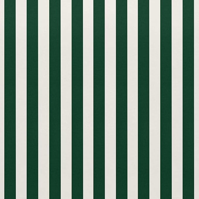 RSH DECOR Deep Seating Cushion with Pillow Back | 24” x 26” x 5" Seat | Water and Fade-Resistant Spun Fabric | Made in USA | Outdoor Chair Cushion Set for Patio (Hunter Green & White Stripe)