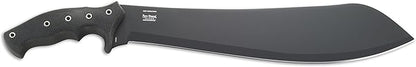 CRKT Halfachance Fixed Blade Parang Machete: 18 Inch Black Powder Coated Carbon Steel Parang Style Blade with Nylon Sheath for Survival, Hunting & Camping K920KKP
