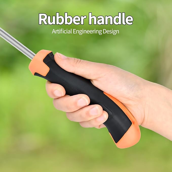 2025 Weed Puller Tool, 3 Pack New Garden Stainless Steel Weeder Tool Hand Weeder Tool,Multi-Purpose Weed Remover Tool Weeding Tools for Gardening(Rubber Handle)