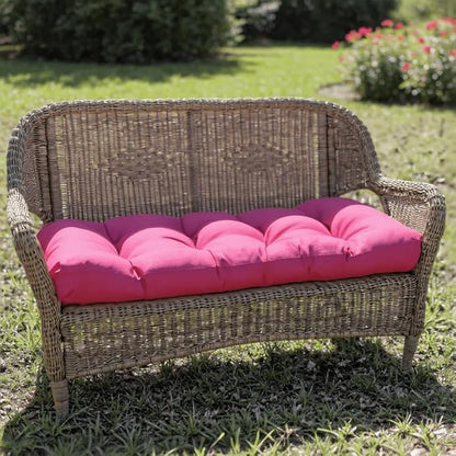 RSH DECOR Sunbrella Tufted Wicker Loveseat Cushion | 44” x 22" | Water and Fade-Resistant Performance Fabric | Outdoor Settee Cushion for Patio Furniture | Made in USA (Cast Sage Green)