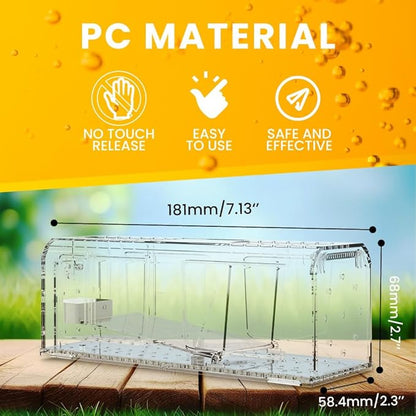 4PCS Humane Mouse Trap No Kill， Live Catch and Release Mouse Traps for Small Rat Rodent, Mousetrap Catcher Indoor and Outdoor, Easy to Use & Clean Reusable and Release Mice