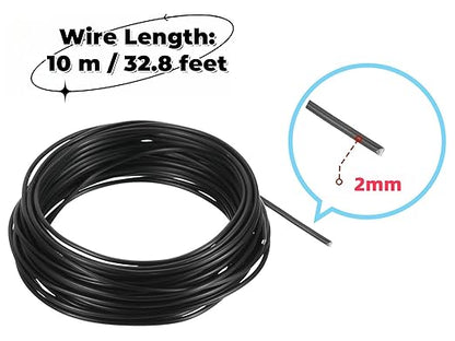 Bonsai Training Wire Black Floral Wire 10m/32.8feet Bonsai Training Wire Stems Anodized Aluminum Tree Wire for Plants Gardening Branch Fixing Horticulture Landscape,2mm