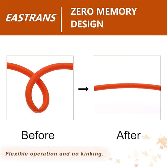 EASTRANS Short Garden Hose 10 ft x 5/8", Heavy Duty Orange Water Hose with 3/4" Solid Brass Connector for All-weather Outdoor