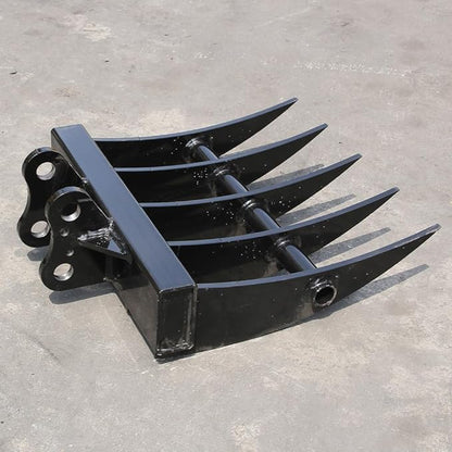 1 TON Mini Excavator Accessory Compatible Attaxhment Metal Wide Backhoe Rake,Hole Diameter: 25MM/0.98in