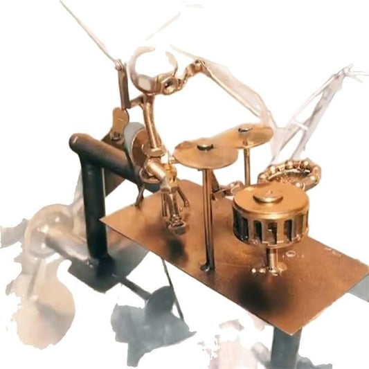 Handmade Metal Drummer Windmill, Drummer Windmill Garden Decoration, Percussionist Music Figurines and Statues, Beat The Drums with The Wind, Wind Spinners for Yard Lawn Garden Patio Decor