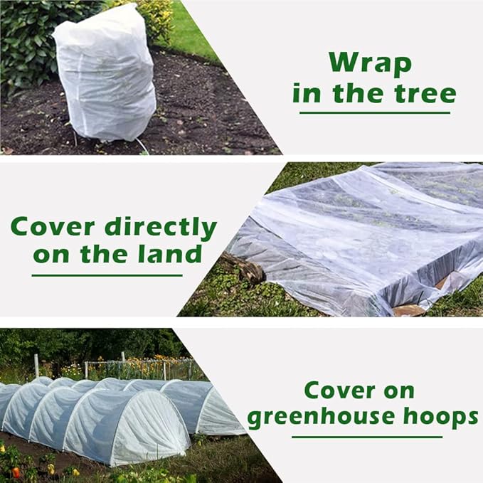 Plant Freeze Protection Cover, 5x60ft Frost Cloth Winter Garden Blanket, Floating Row Cover for Cold Weather and Shade, Perfect for Outdoor Vegetables, Trees, Greenhouse